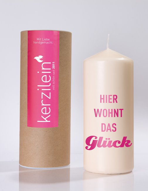 Flamme "Hier wohnt das Glück"