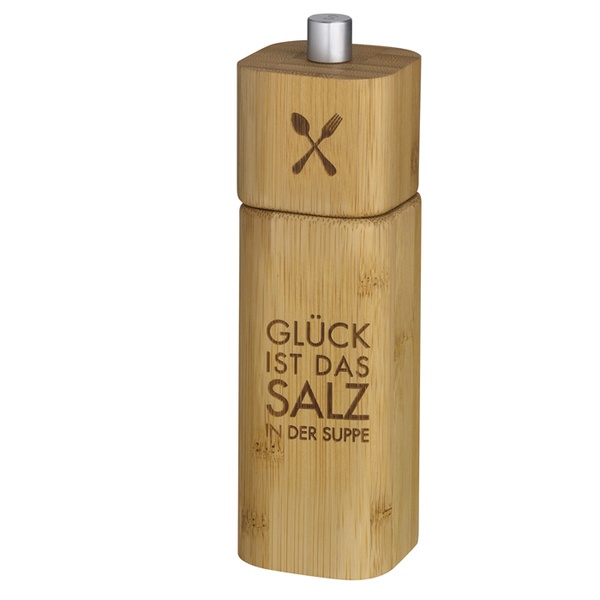 Salzmühle "Glück ist das Salz in der Suppe"