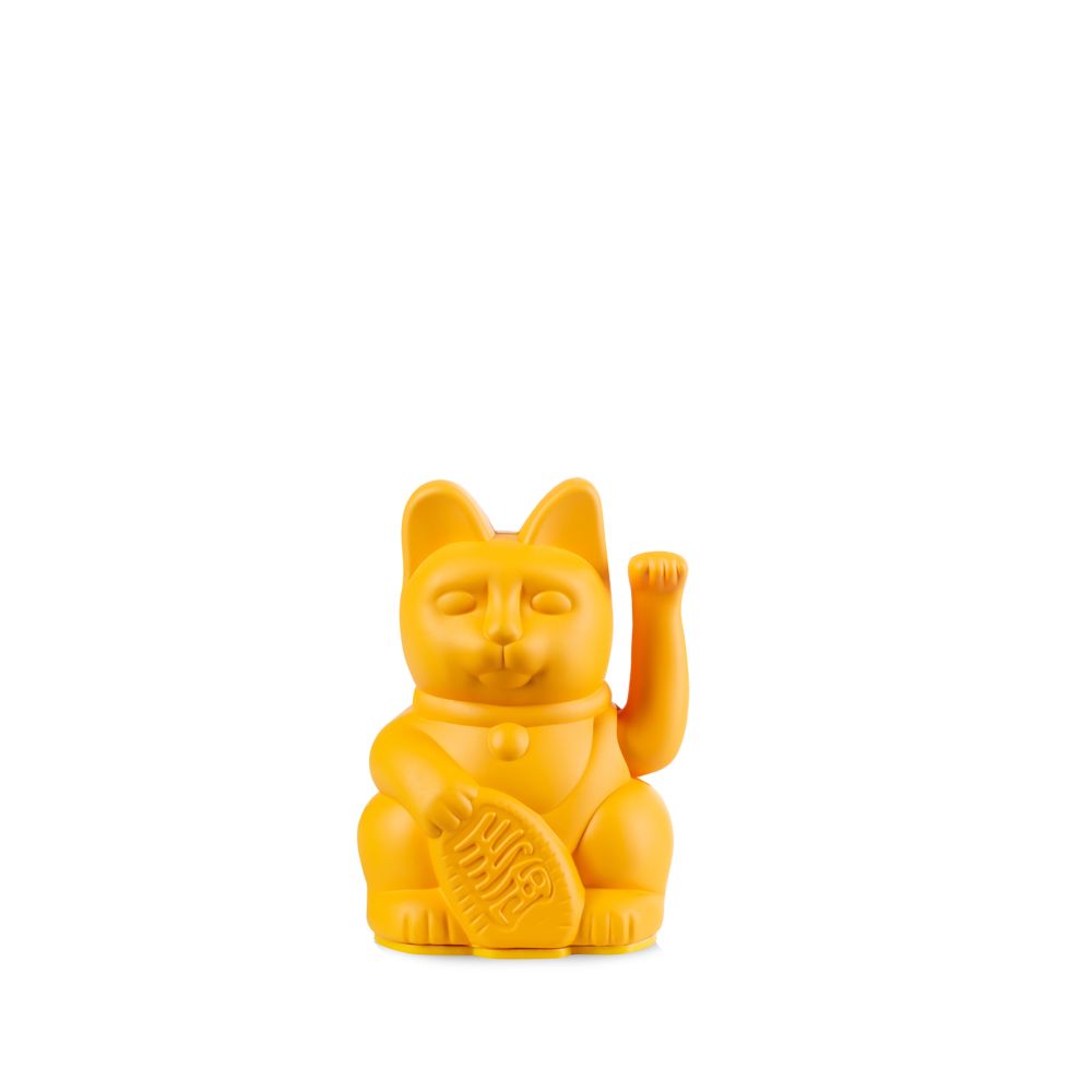 Mini Winkekatze "Lucky Cat Dark Deep Yellow"