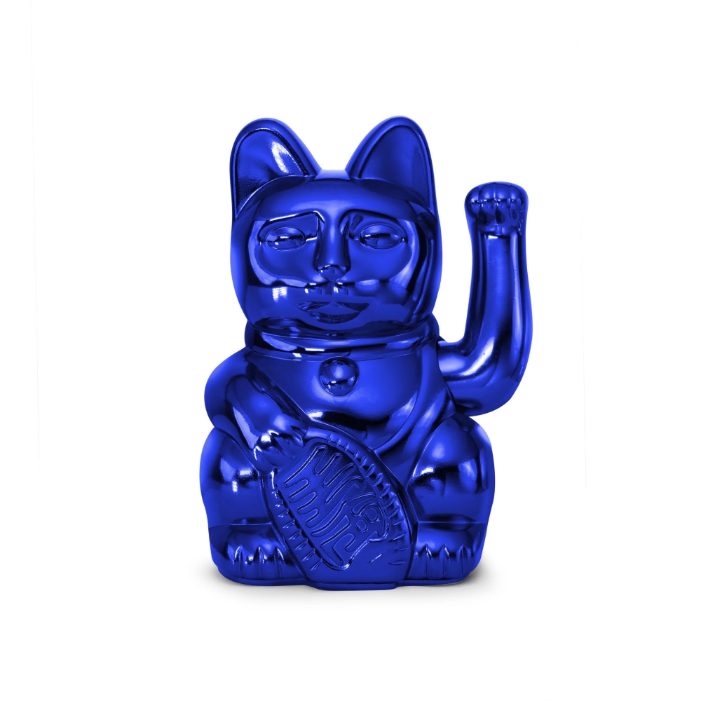 Lucky Cat Winkekatze Cosmic Edition Erde blau glänzend