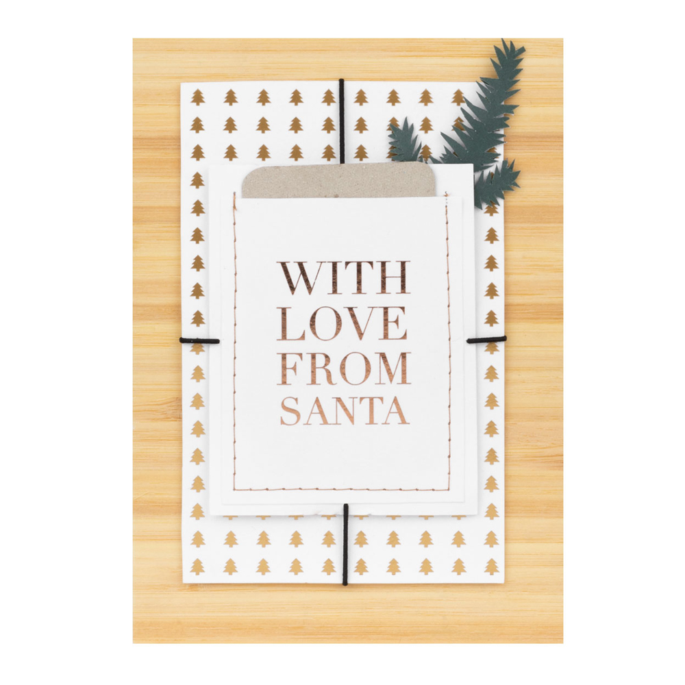 Weihnachtsgeschenkkarte "With love form Santa"