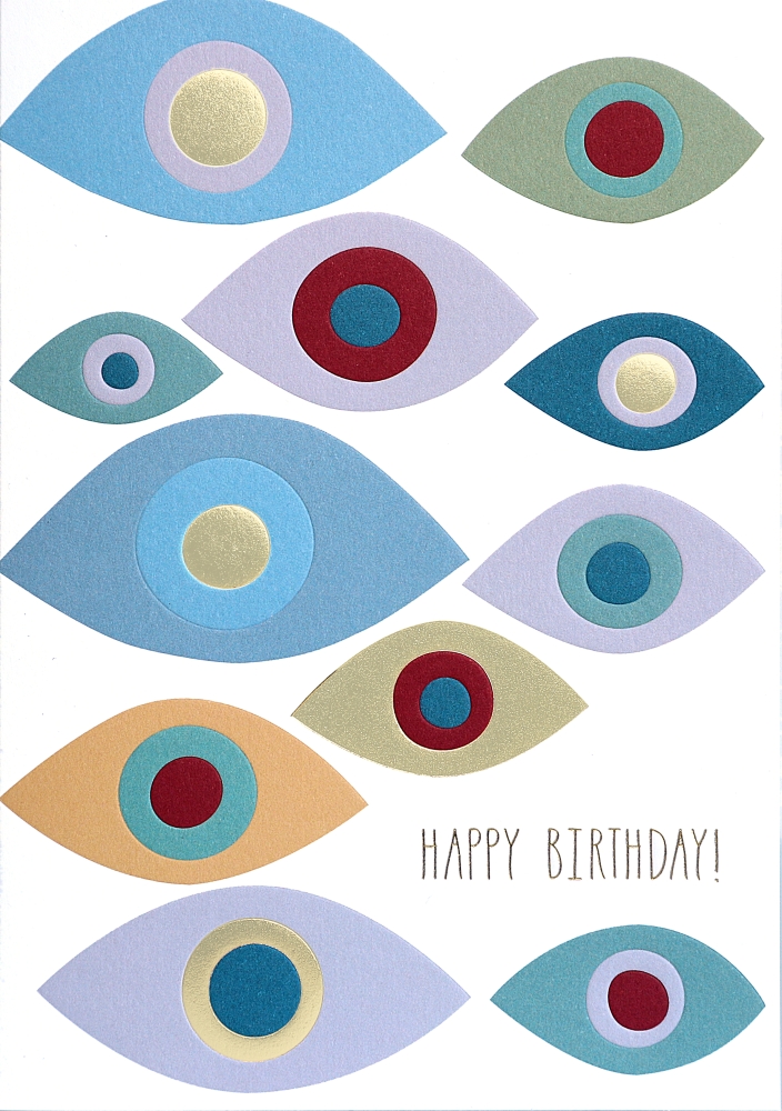 Karte "Happy Birthday" Augen