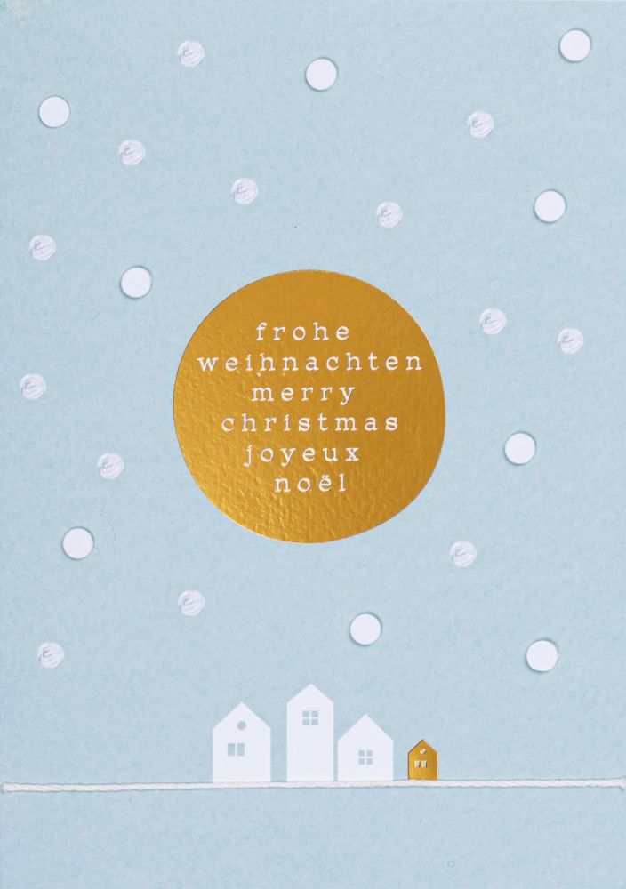 Künstlerkarte "Frohe Weihnachten, merry Christmas"