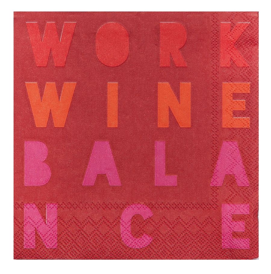 Cocktailservietten "Work Wine Balance"