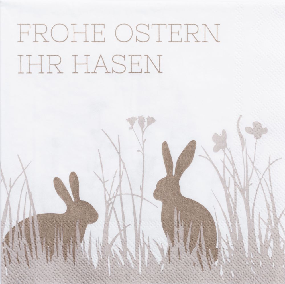 Cocktailserviette "Frohe Ostern ihr Hasen"