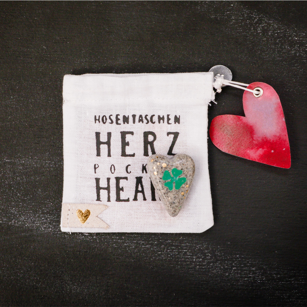 Hosentaschen Herz "Klee"