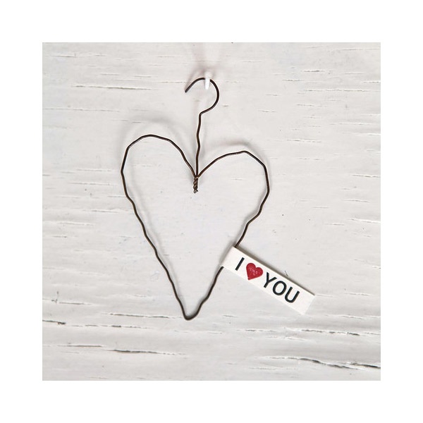 Drahtherz Ornament "I Love You"