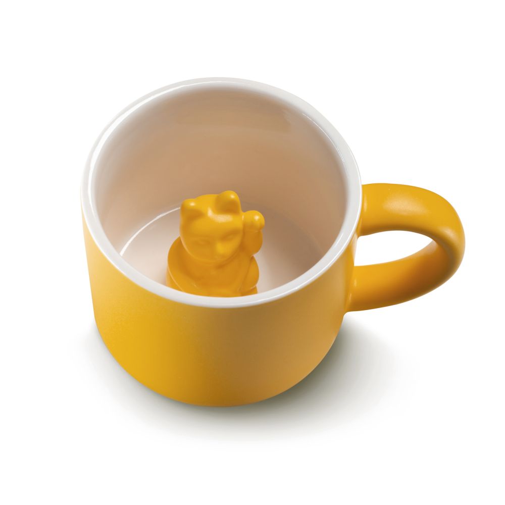 Tier Tasse Maneki Neko - gelb