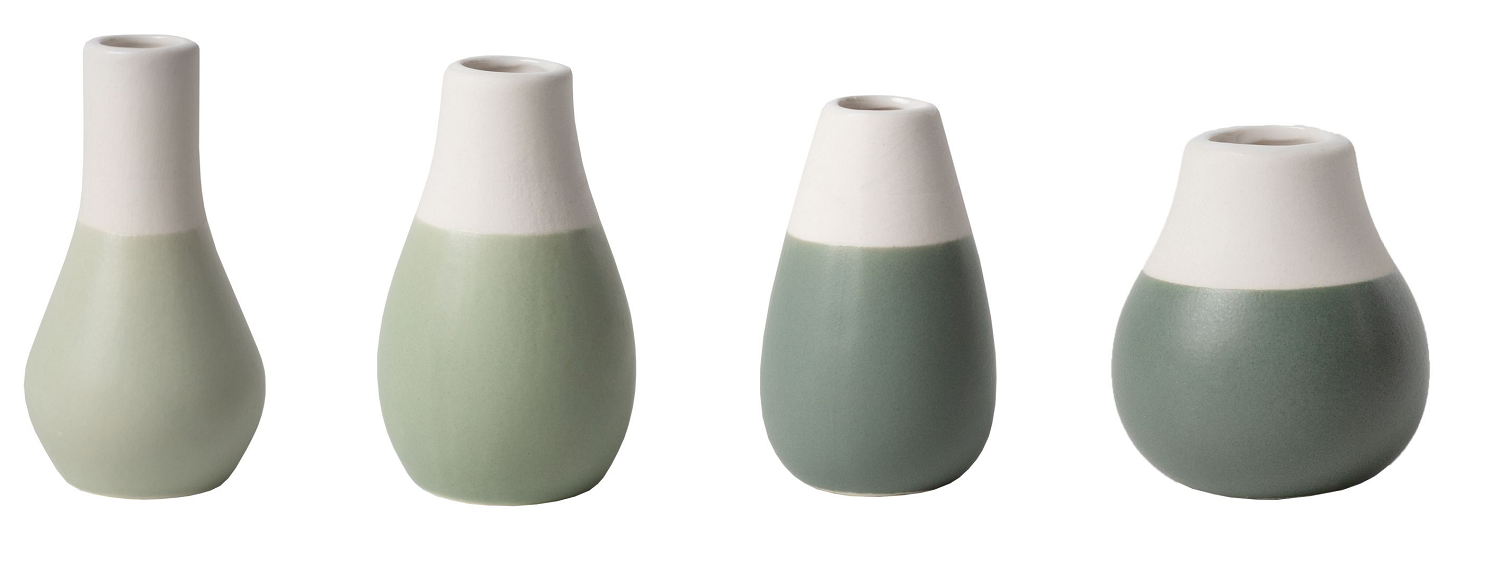 Mini Pastellvase Grüntöne 4er Set