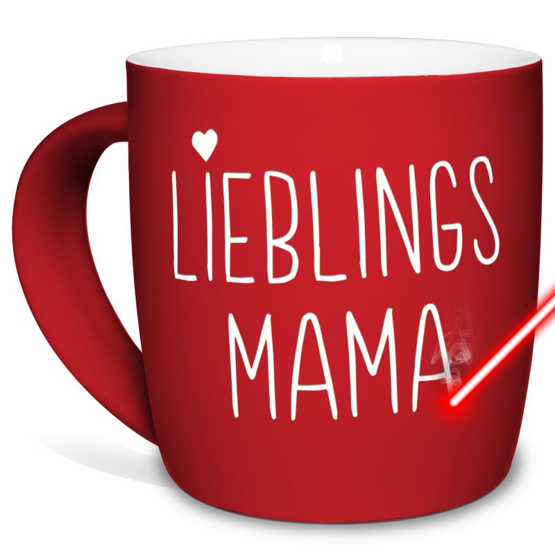 Gummierte Tasse "Lieblingsmama"