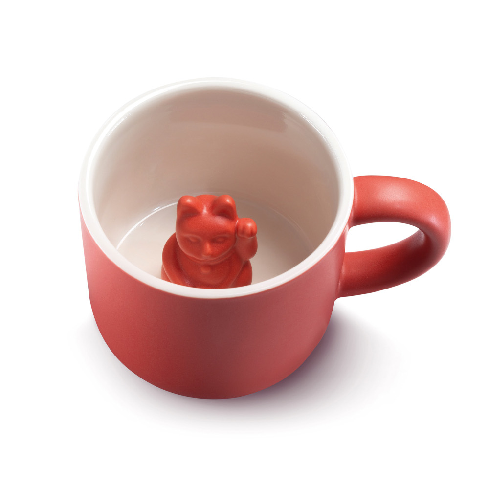 Tier Tasse Maneki Neko - rot