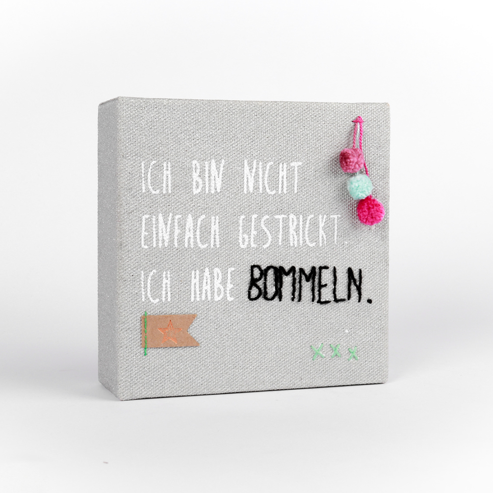 Mini Leinwand "Bommeln"