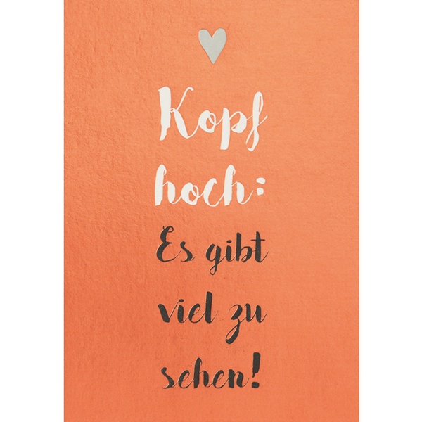 Motivations Postkarte "Kopf hoch"