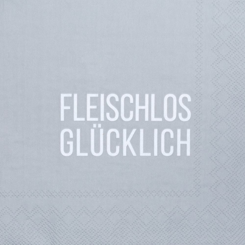 Serviette "Fleischlos glücklich"