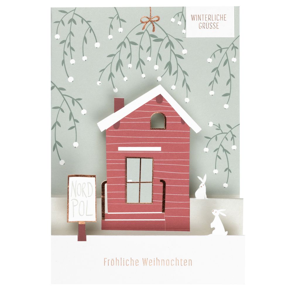 Weihnachtskartenhaus "Fröhliche Weihnachten"