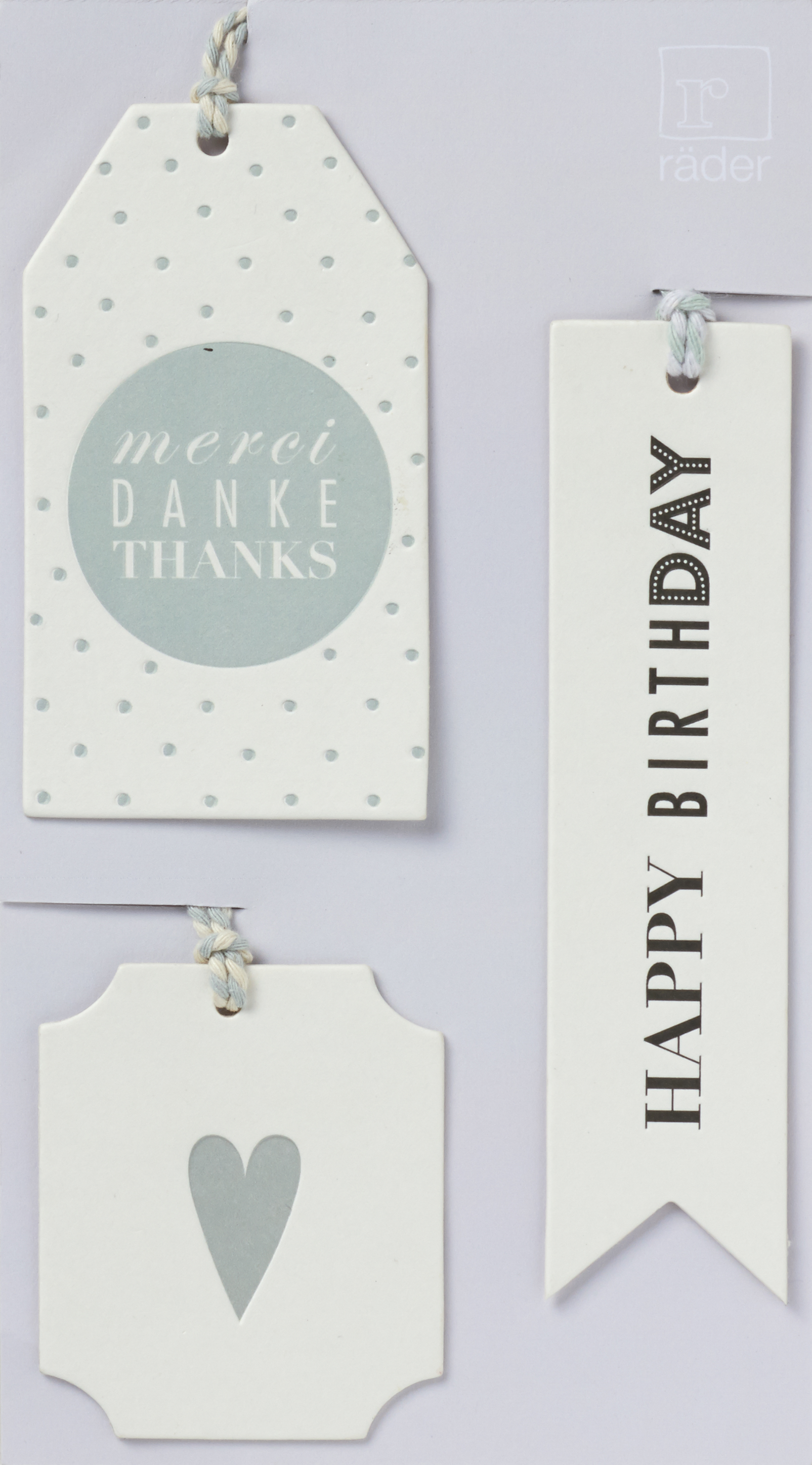 Geschenkset Anhänger - Happy Birthday - Merci Danke Thanks - Herz -