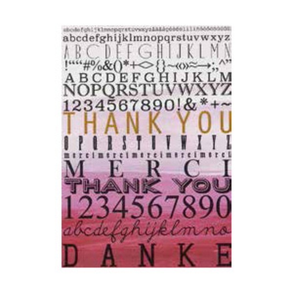 Postkarte Buchstaben "Danke"