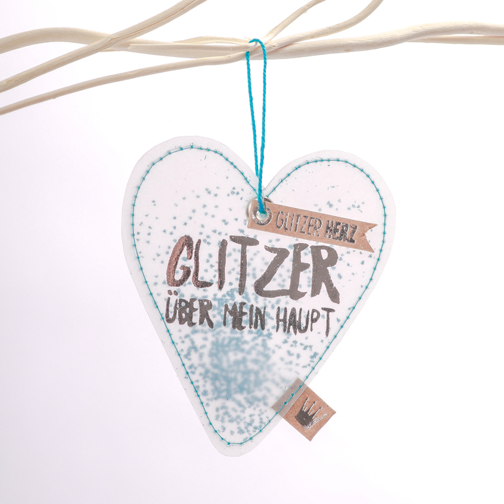 Glitzer Herz "Glitzer über mein Haupt"