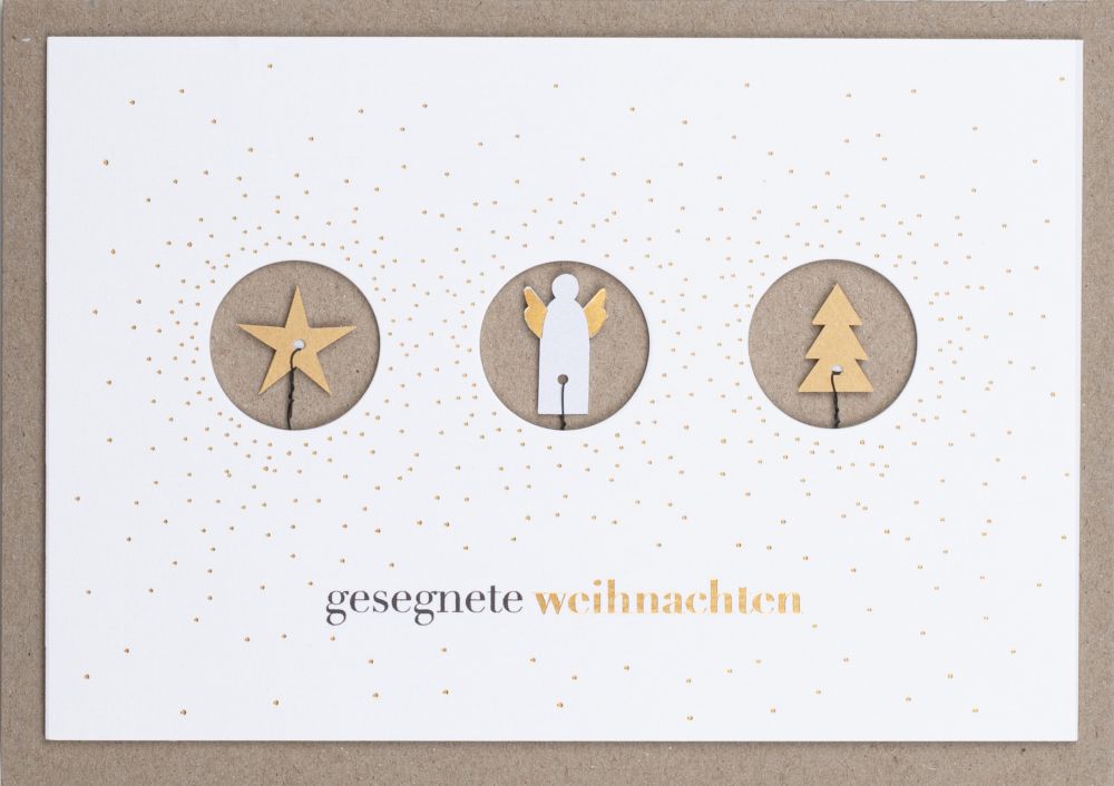 Weihnachtsdrahtkarte "Gesegnete Weihnachten"