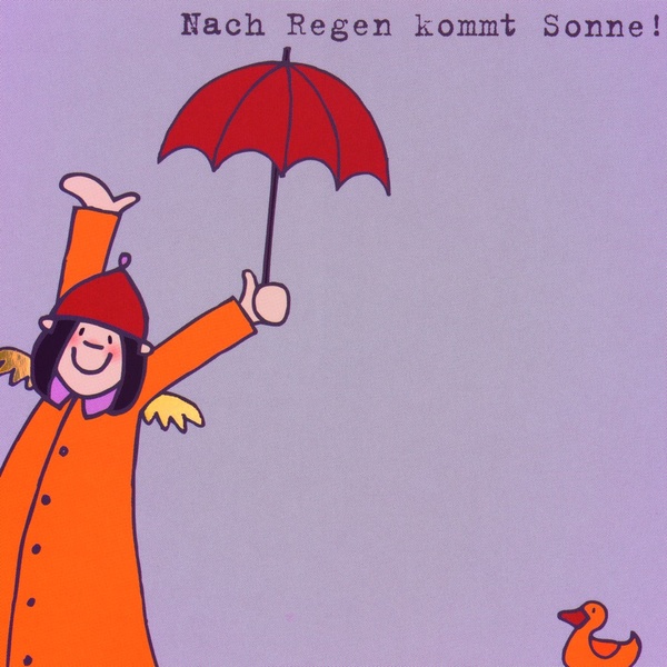 Himmlische Schwestern - Postkarte "Nach Regen kommt Sonne"