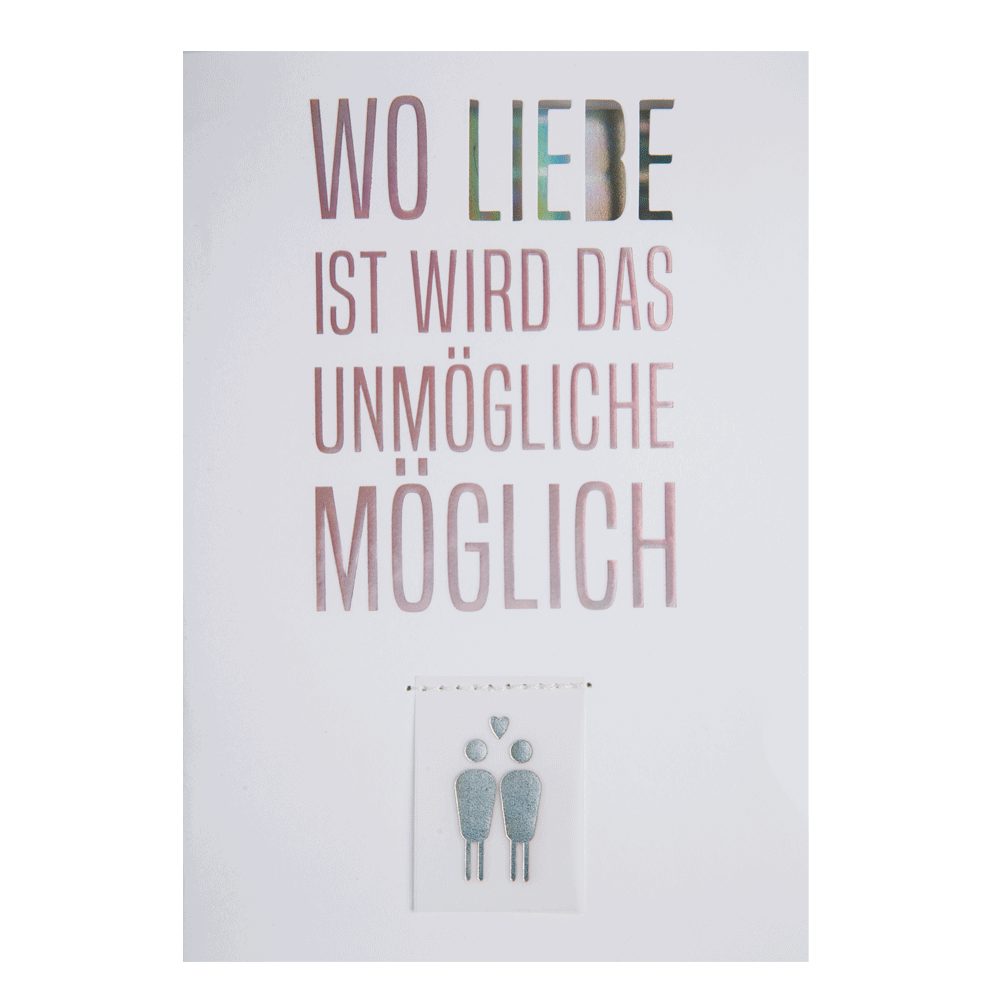 Hochzeitskarte Regenbogen "Wo Liebe ist wird das..."