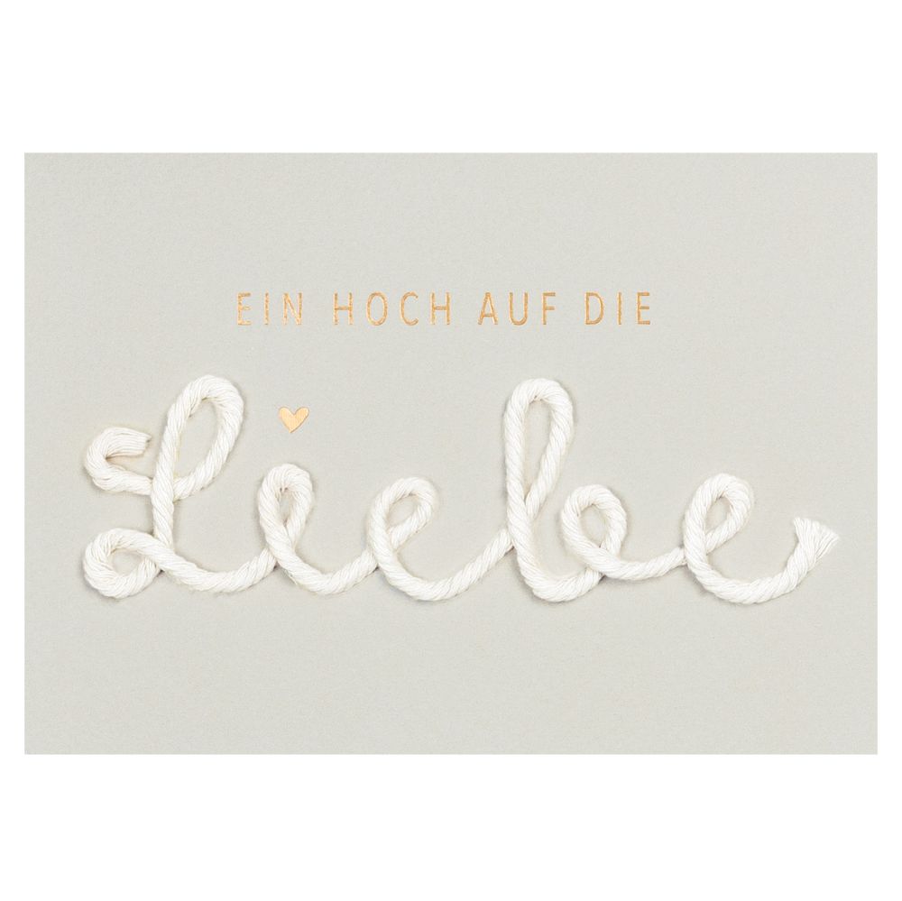 Kordelkarte "Ein Hoch auf die Liebe"