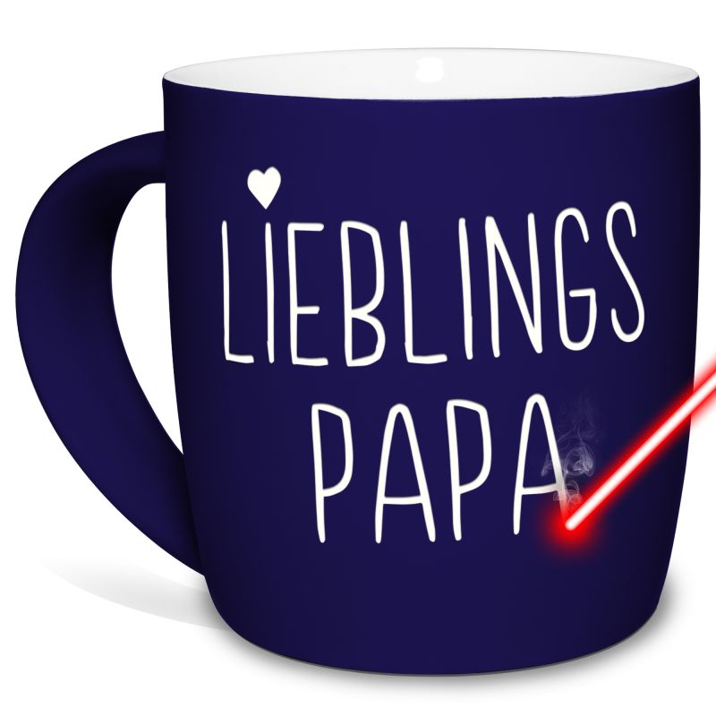 Gummierte Tasse "Lieblingspapa"