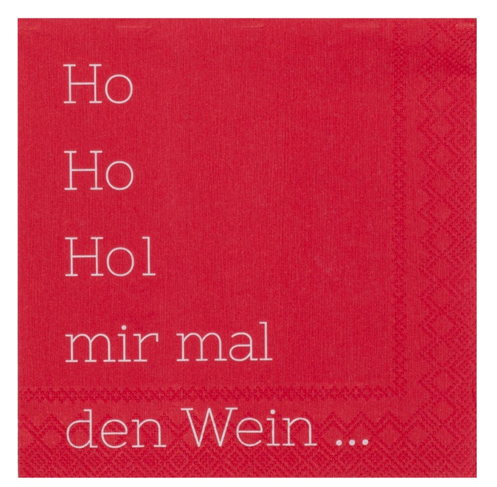 Cocktailserviette "Ho Ho Hol mir den Wein"