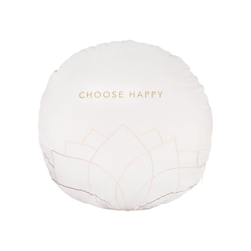 Zen Spirit Kissen rund "Choose happy"