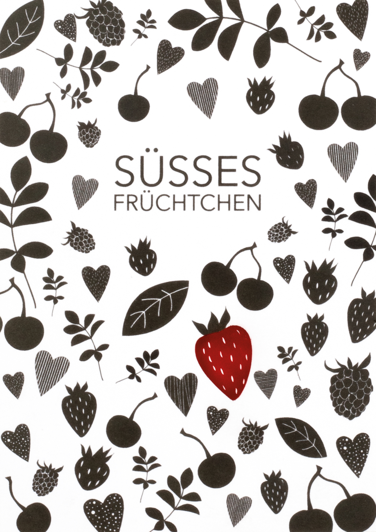 Süße Postkarte "Süßes Früchtchen" im 12er Set