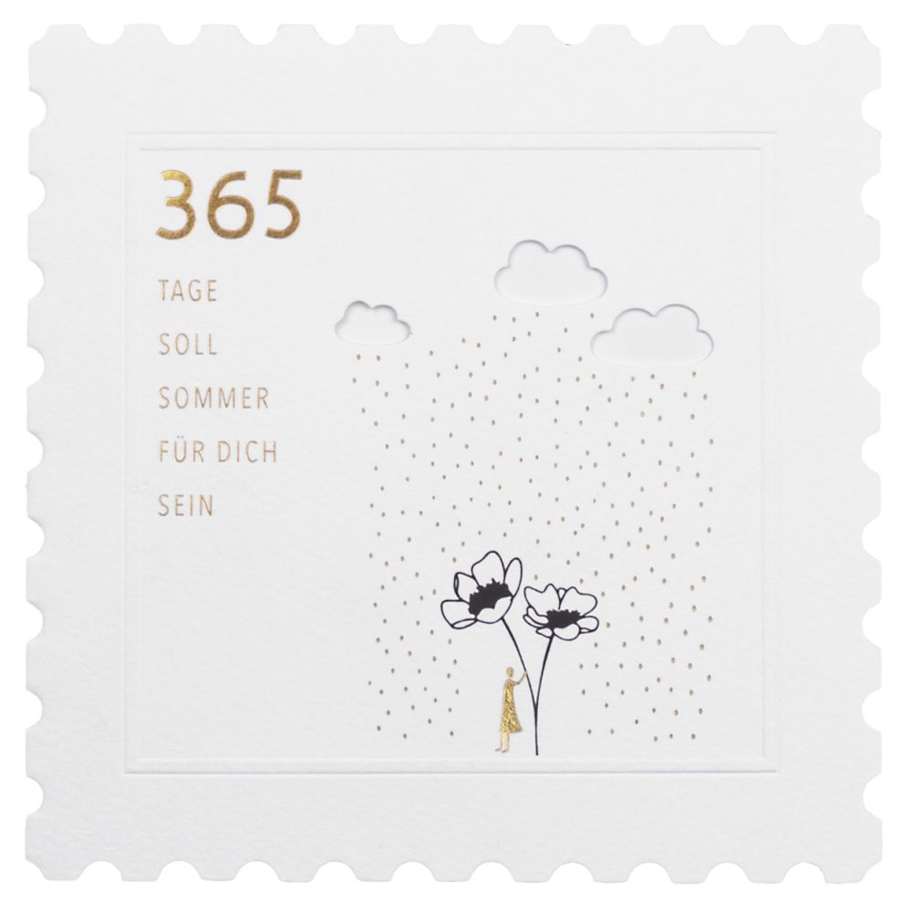 Briefmarkenkarte "365 Tage Sommer für dich"