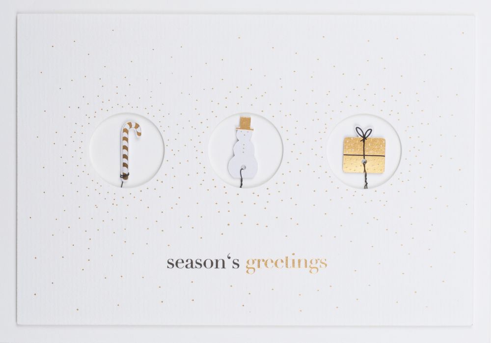 Weihnachtsdrahtkarte "Season´s greetings"