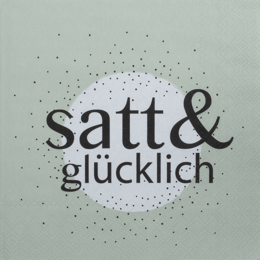 Serviette "satt & glücklich"