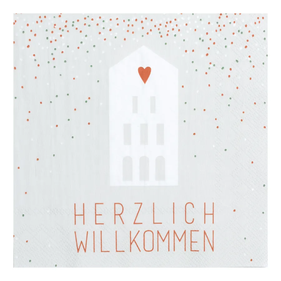 Serviette "Herzlich Willkommen"