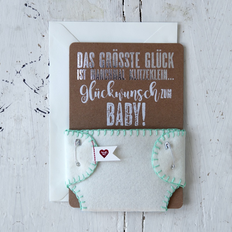 Windelkarte "Glückwunsch zum Baby"