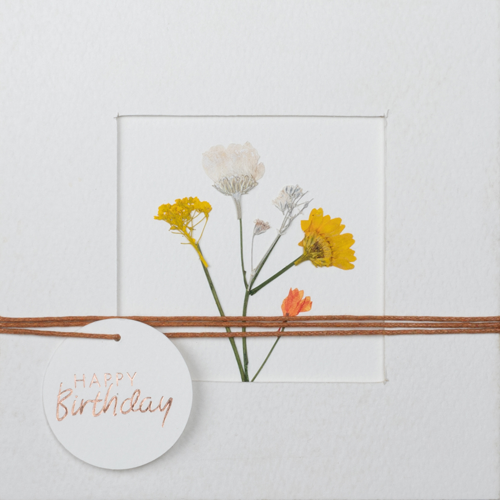 Blumenpasspartout Karte "Happy Birthday"