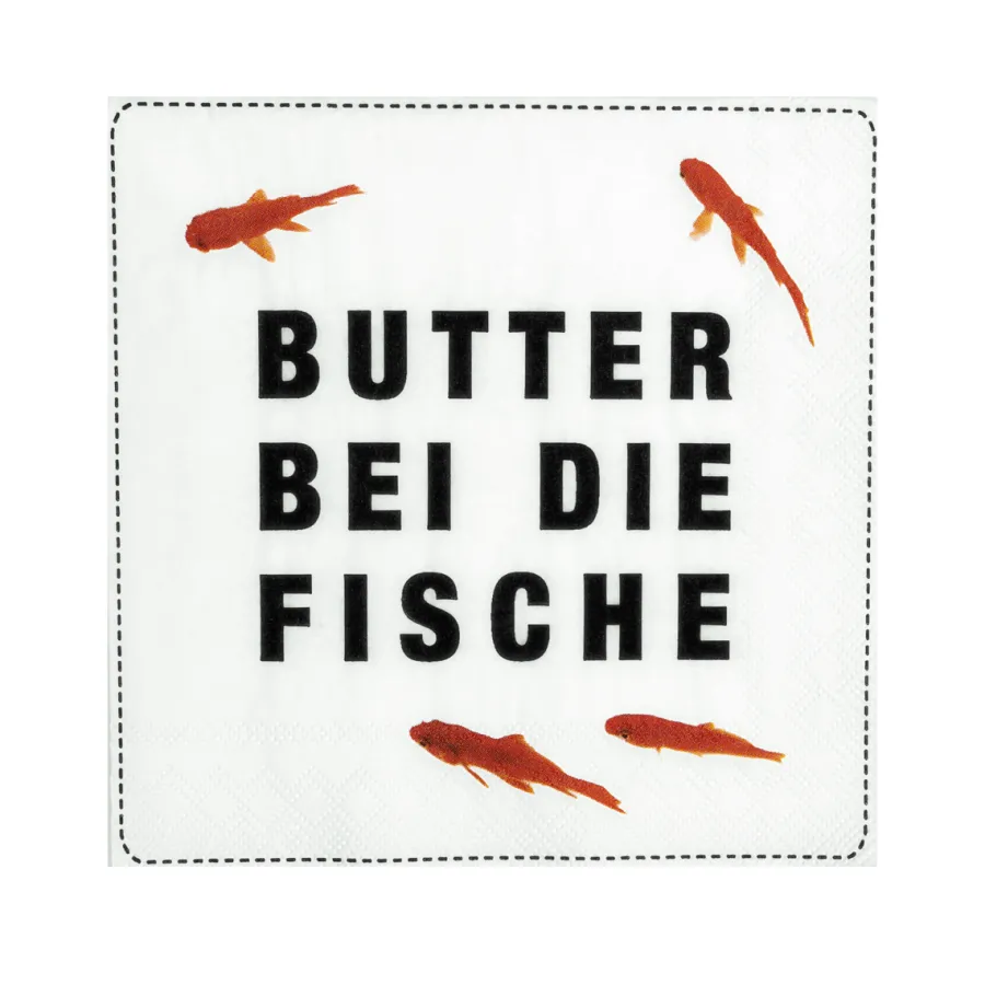 Cocktailservietten "Butter bei die Fische"