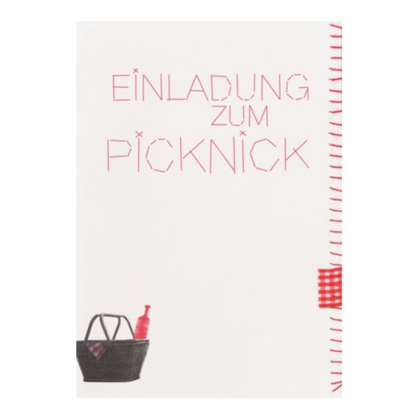 Poesie Strickkarte "Einladung zum Picknick"